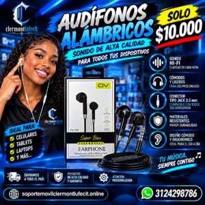 Manos libres cableados negros