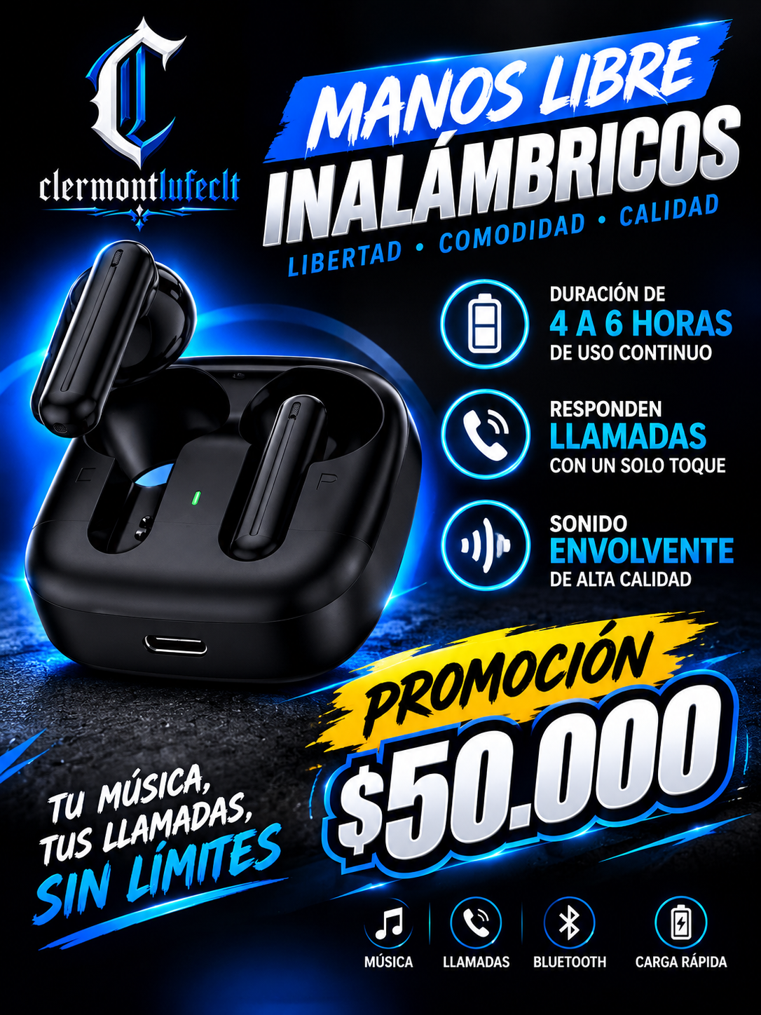 Manos libres OV negros